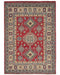4x6 Red Kuba Afghan Hand Knotted Wool Area Rug